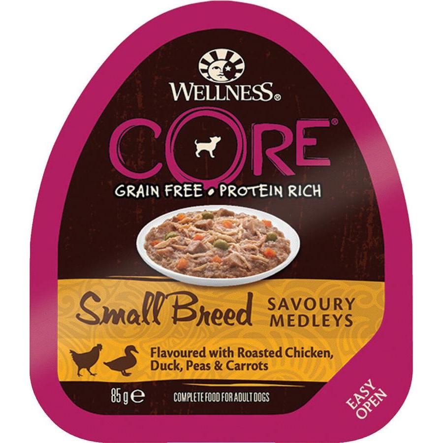 WELLNESS CORE Chien Savoury Medley Nourriture humide Canard Poulet Légumes 6x85g