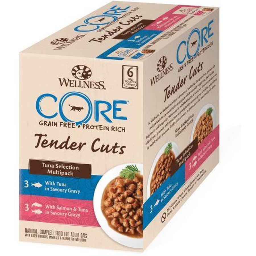 WELLNESS CORE Tender Cuts Chat Adulte Nourriture Humide Thon en Sauce 85g