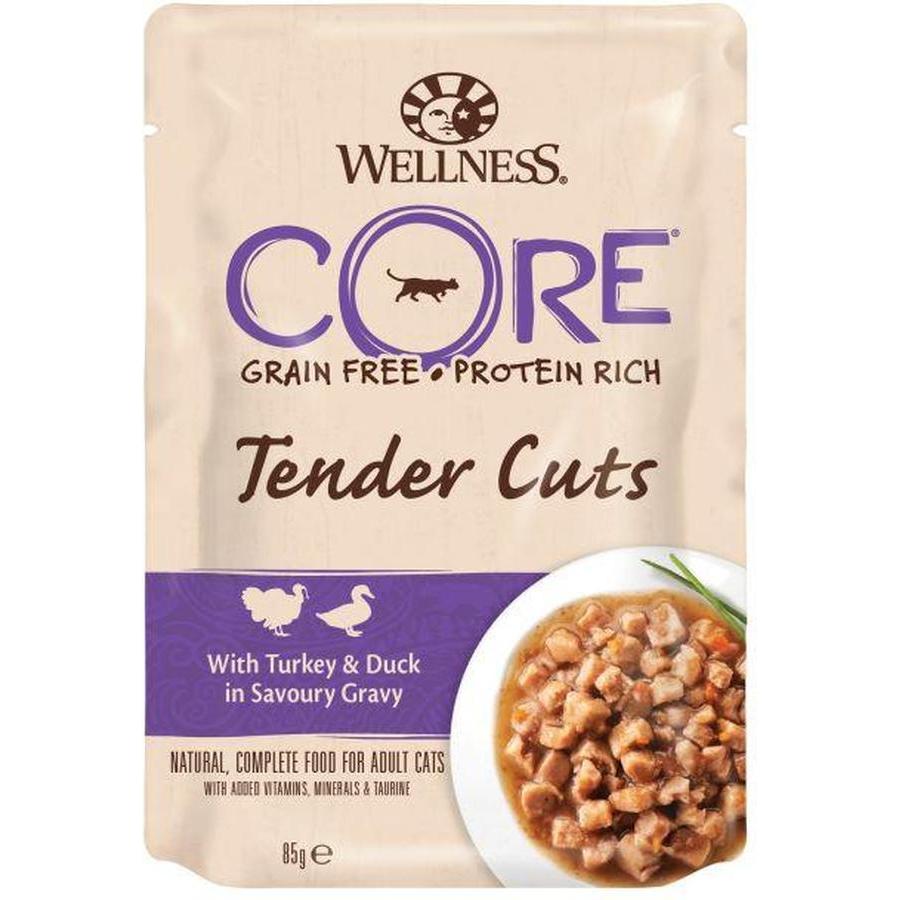 WELLNESS CORE Chat Tender Cuts Dinde & Canard 85g