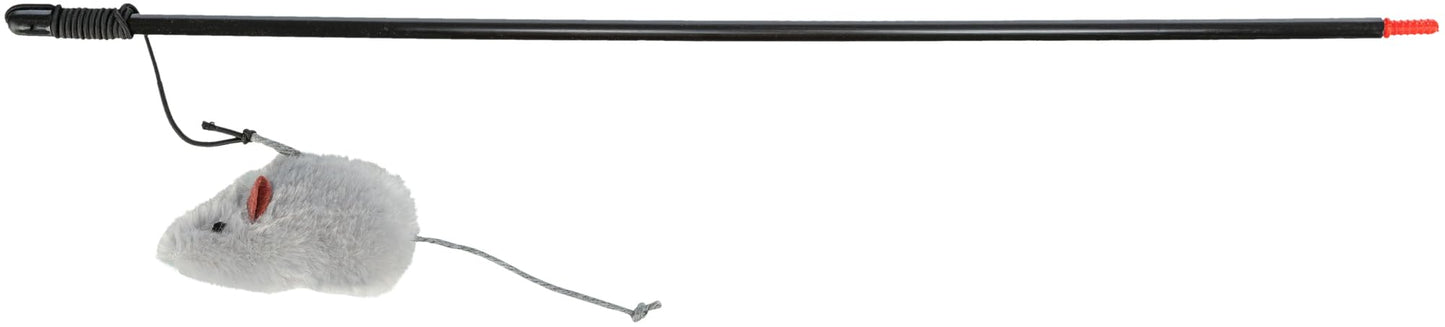 TRIXIE Canne à pêche avec balles CityStyle Jouet interactif pour chat 40cm Bois et Feutre