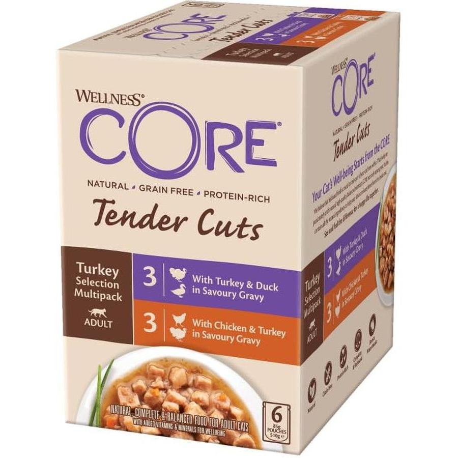 WELLNESS CORE Chat Tender Cuts Dinde & Canard 85g