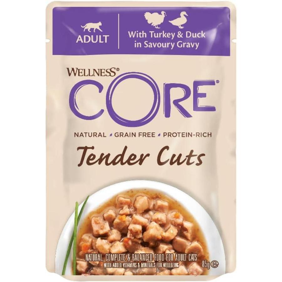 WELLNESS CORE Tender Cuts Nourriture humide pour Chat Sélection de Dinde 6x85g