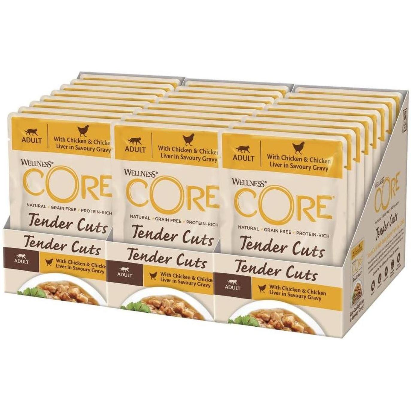 WELLNESS CORE Chat Tender Cuts Nourriture humide Poulet Foie de poulet 6x85g