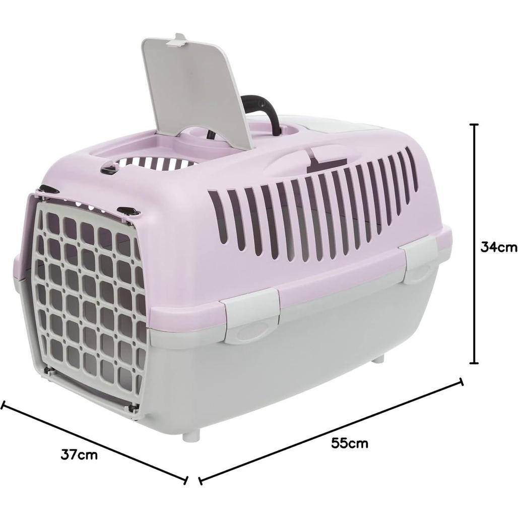 TRIXIE Box de transport Capri 2 XS–S 37 x 34 x 55 cm Gris clair/Mauve