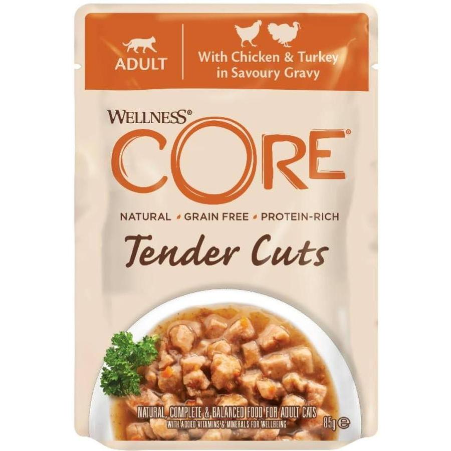 WELLNESS CORE Chat Tender Cuts Dinde & Canard 85g