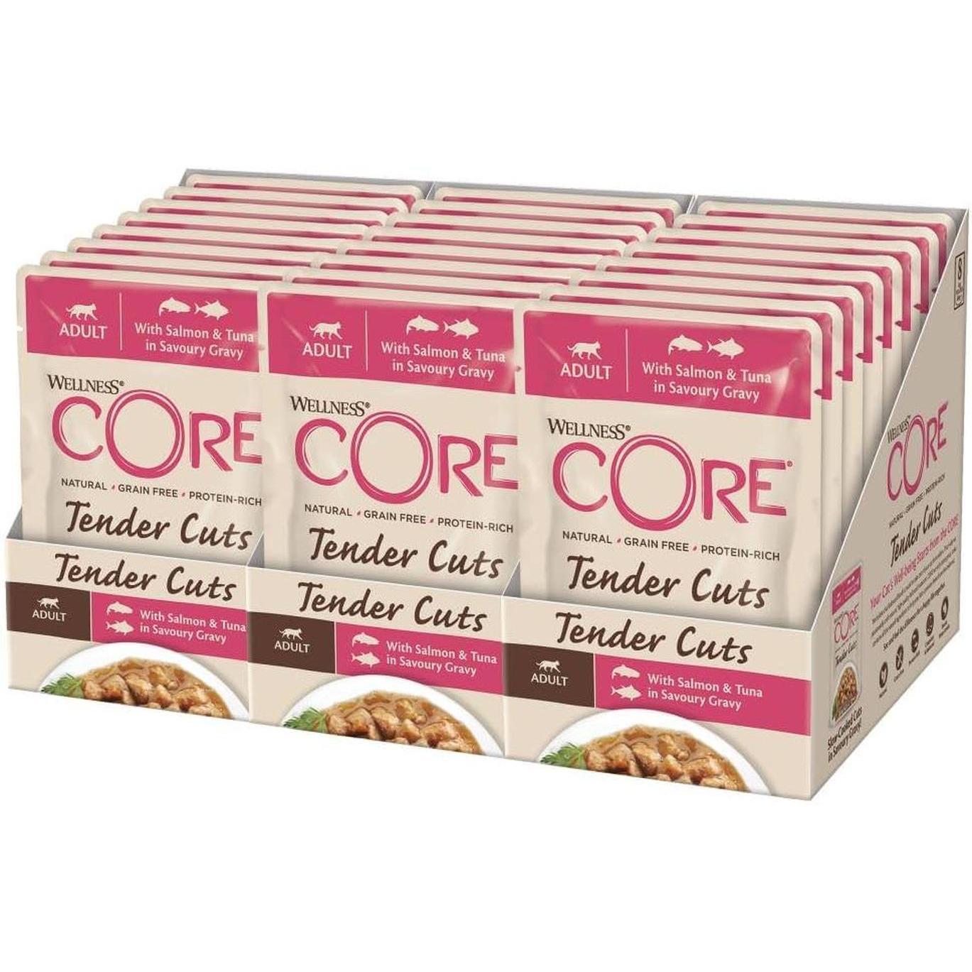 WELLNESS CORE Tender Cuts Chat Adulte Nourriture Humide Thon en Sauce 85g