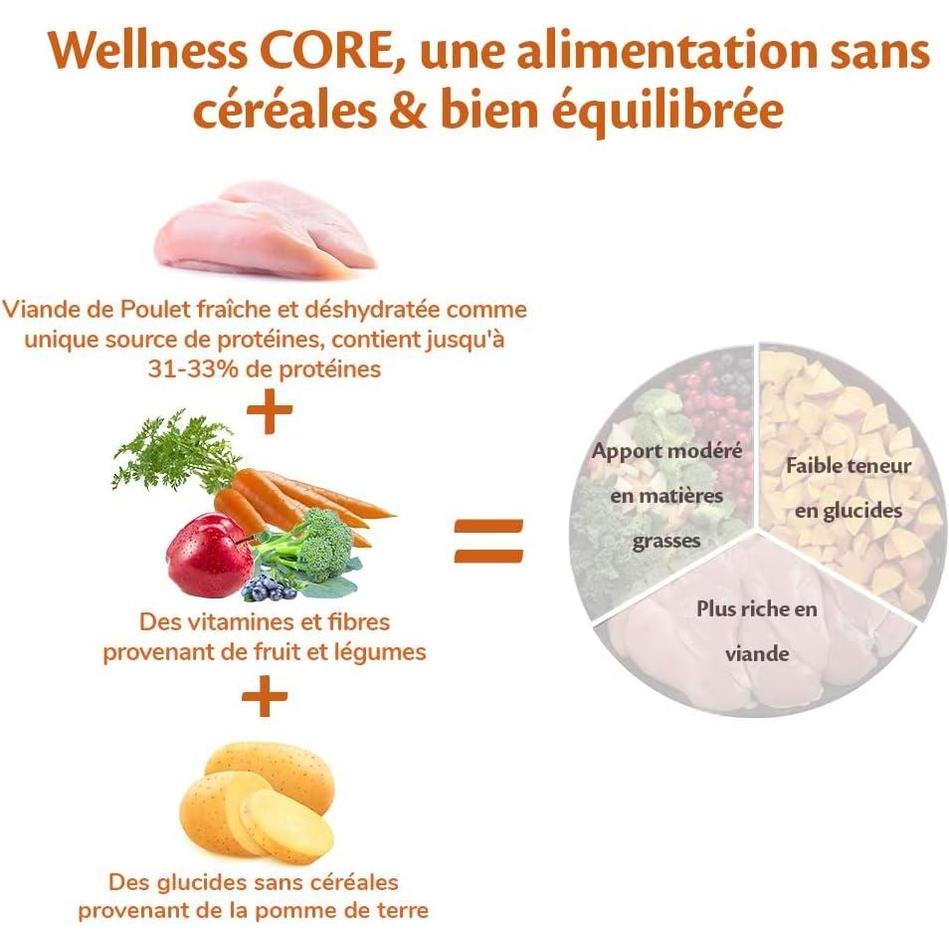 WELLNESS CORE Large Breed Adult Original Poulet 10kg