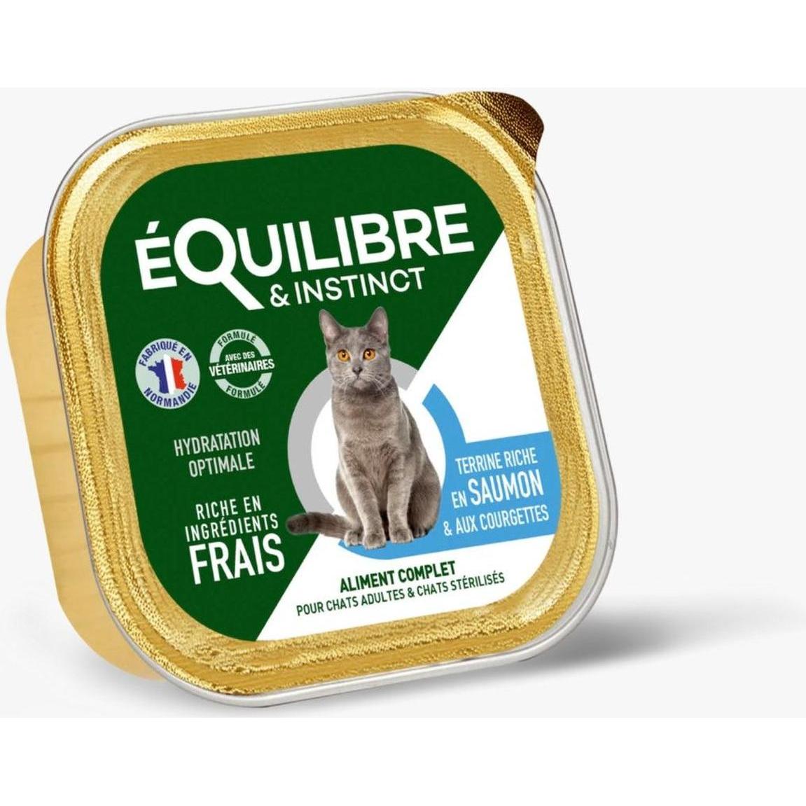 EQUILIBRE & INSTINCT Terrine pour chat adulte saumon légumes BIO 85g