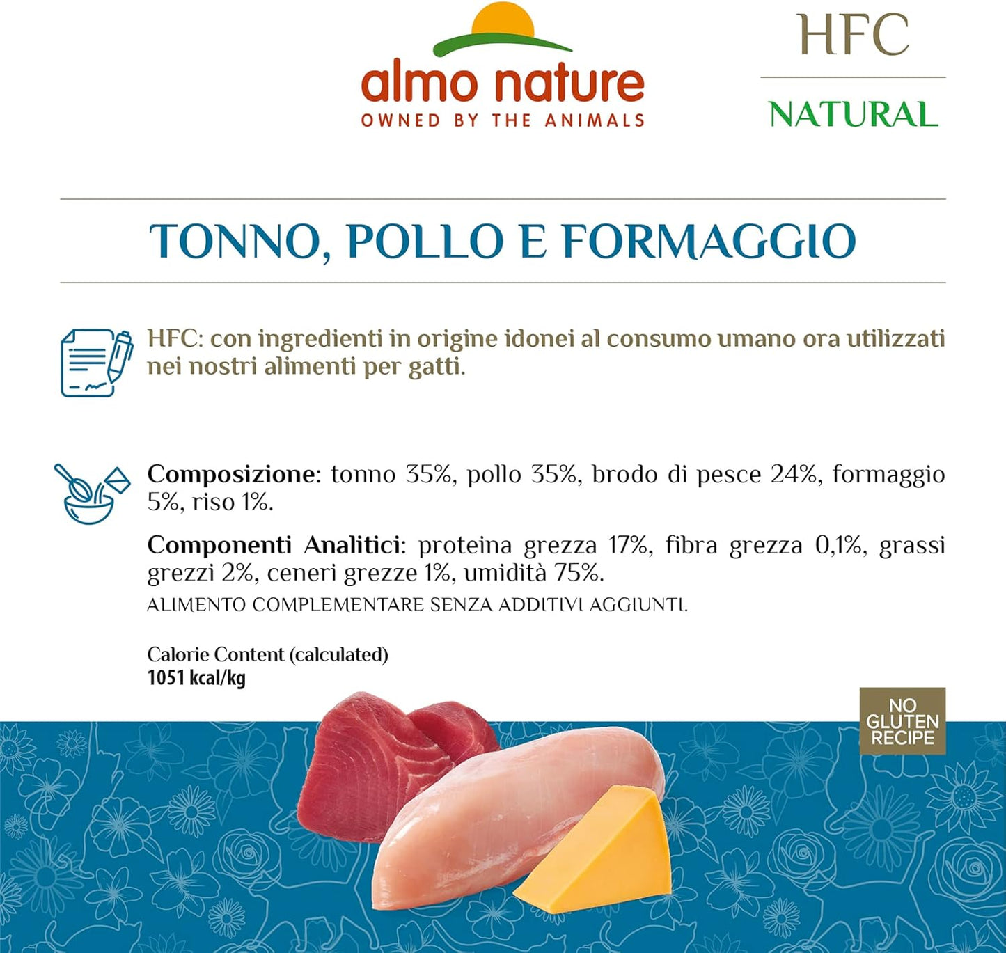 ALMO NATURE HFC Natural Thon, Poulet et Fromage 70g (Lot de 24)