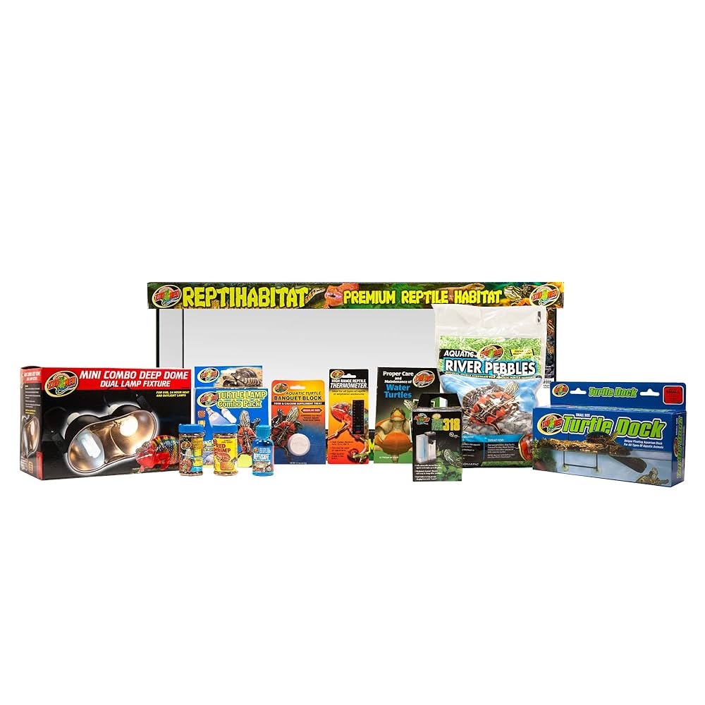 ZOOMED ReptiHabitat Kit Tortues Aquatiques 76x30x30cm avec Éclairage UVB et Filtre Submersible