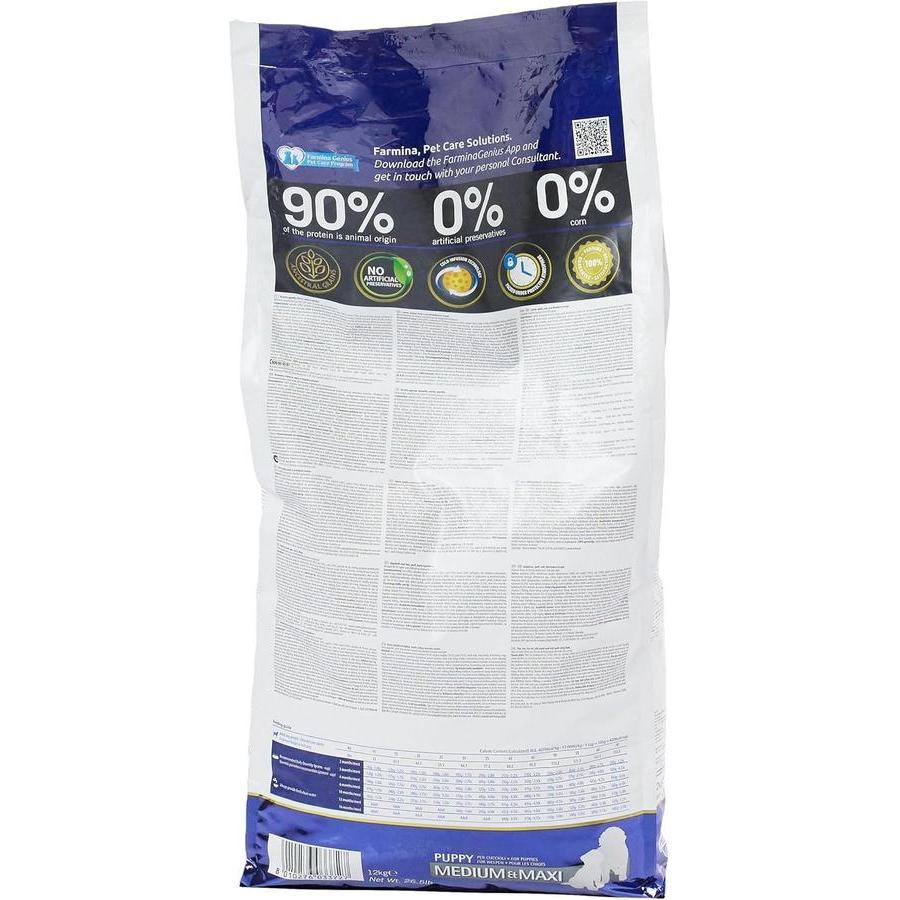 FARMINA N&D ANCESTRAL GRAIN Dog Puppy Medium & Maxi Agneau, Épeautre, Avoine et Myrtille 12kg