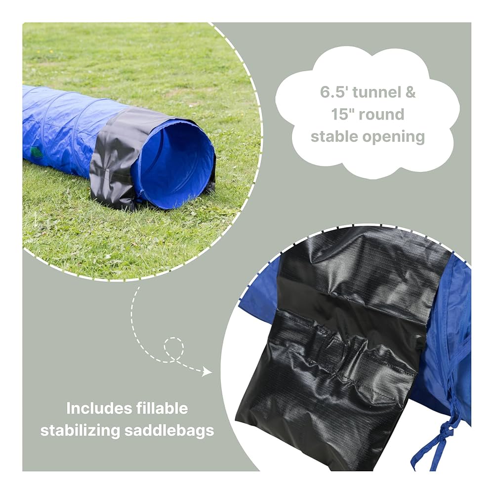 TRIXIE Mini Tunnel Fun Agility Ø 40 cm x 2 m Bleu