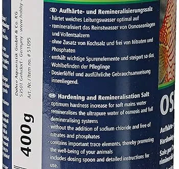 HOBBY-DOSHE AQUARISTIK Osmo Fit 400g Sel minéral pour reminéralisation et durcissement de l'eau osmosée