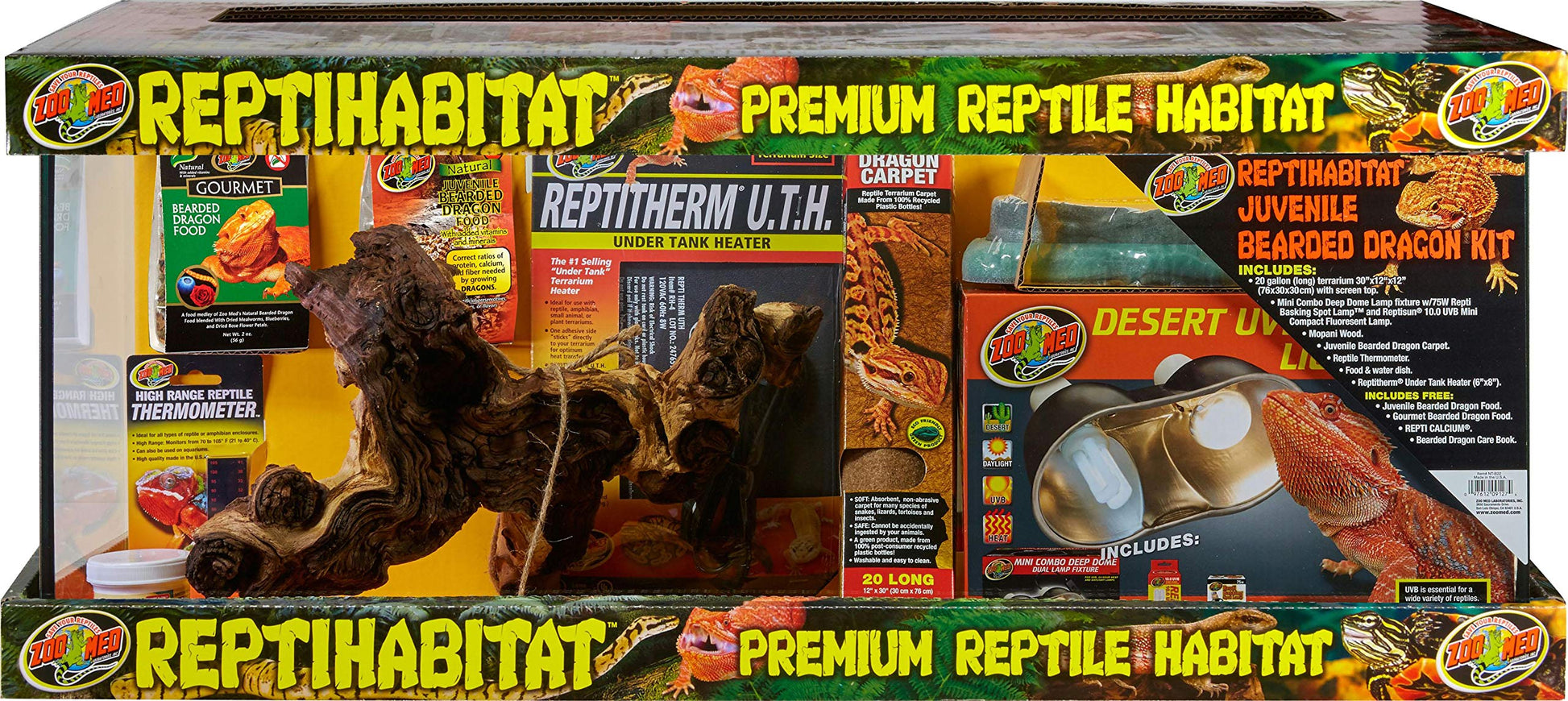 ZOOMED ReptiHabitat Kit Juvenile Dragon Barbu 76x30x30cm Terrarium Complet 20 Gallons