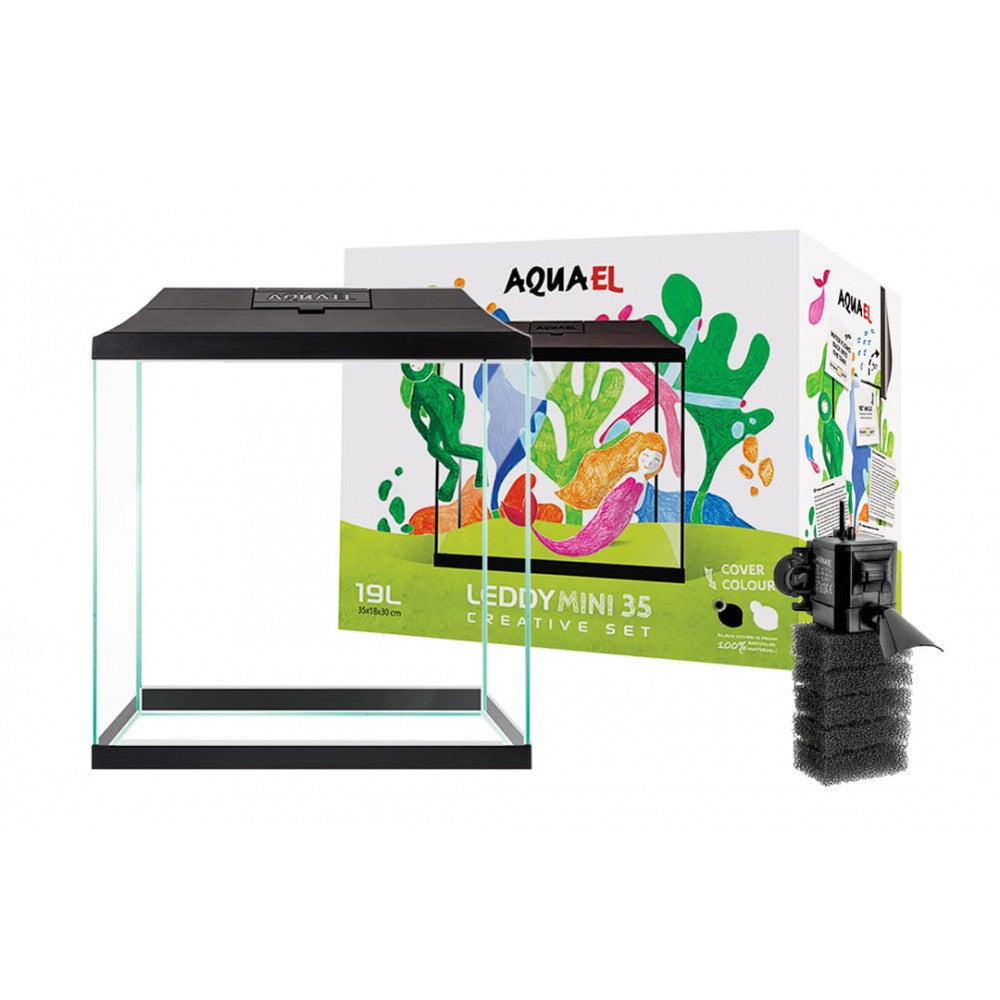 AQUAEL Aquarium Set Leddy Mini 35 Noir 19L