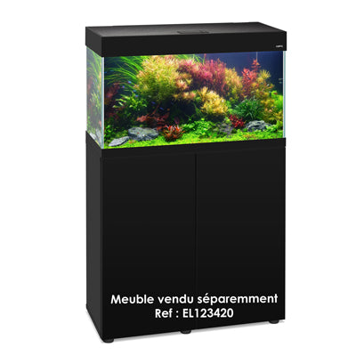 AQUARIUM OPTI SET 125 NOIR 2.0 led 2x14w 81x36x51cm ép.6mm 125L