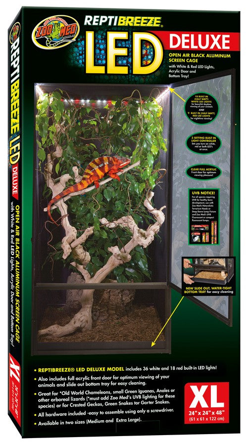 ZOOMED Terrarium ReptiBreeze LED Deluxe X-Large 61x61x122cm