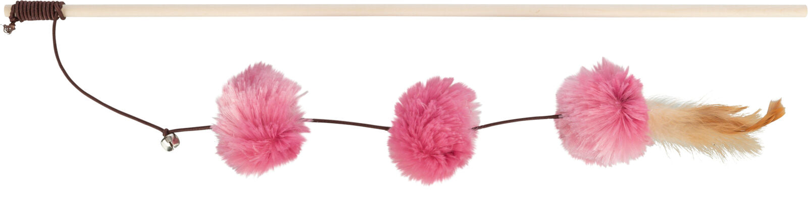 TRIXIE Canne à pêche avec balles CityStyle Jouet interactif pour chat 40cm Bois et Feutre