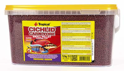 CICHLID CARNIVORE SMALL PELLET 5L/1.8KG