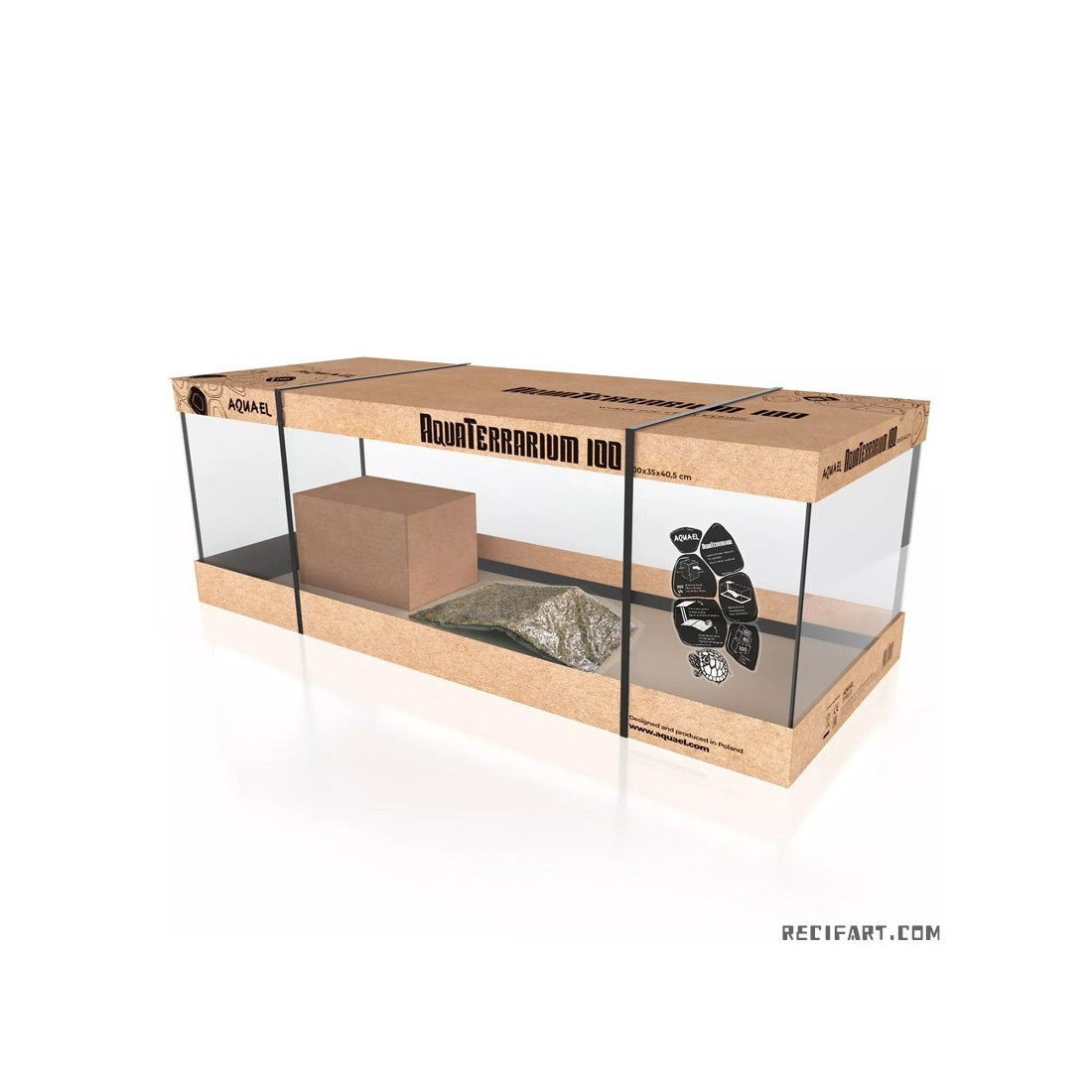 AQUAEL Aquaterrarium 60 Terrarium aquatique pour reptiles et amphibiens 60x30x20.5 cm