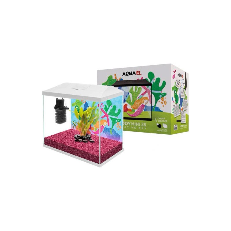 AQUAEL Aquarium Set Leddy Mini 35 Blanc 19L