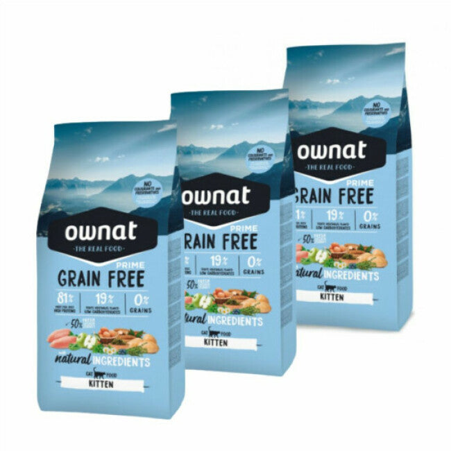 OWNAT Prime Kitten Grain Free Croquettes pour Chaton 3kg
