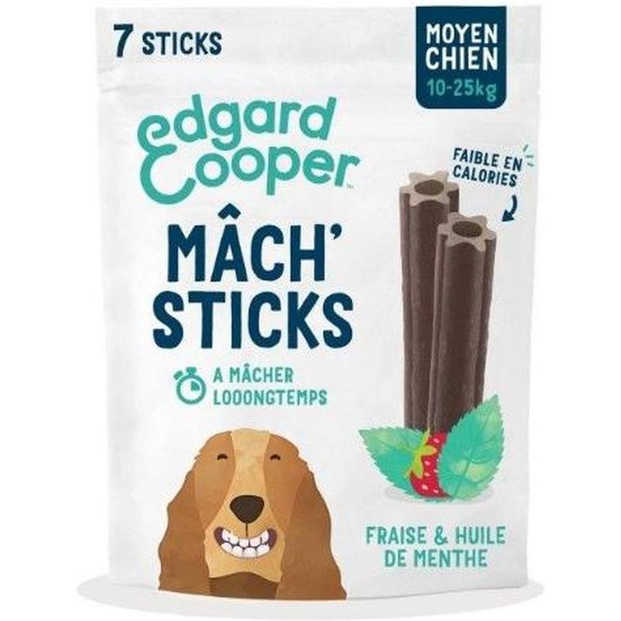 EDGARD COOPER Dog Dental Sticks Strawberry & Mint Medium