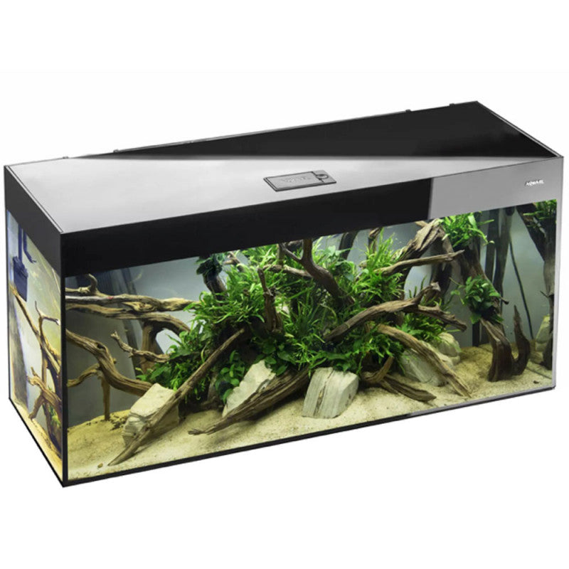 AQUAEL Meuble Glossy 120 Noir Portes Acrylique pour Aquarium