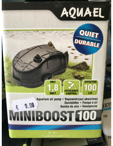 AQUAEL Aérateur Miniboost 100 L/H Pour Aquarium Jusqu'à 100L Débit Réglable 1,8W