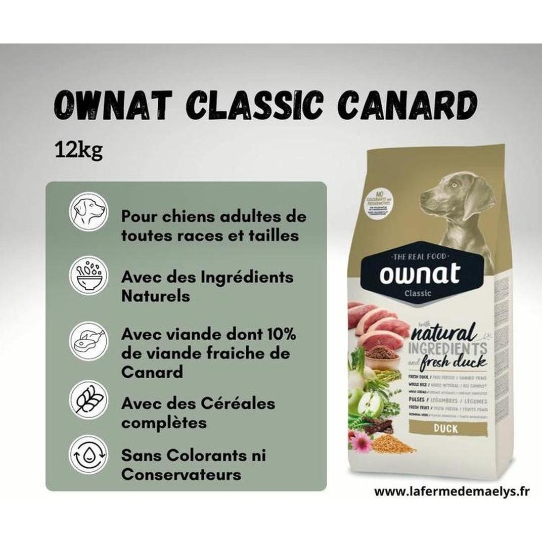 OWNAT Classic Duck Croquettes pour Chien Adulte Toutes Races 12kg