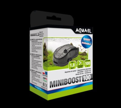 AQUAEL Aérateur Miniboost 100 L/H Pour Aquarium Jusqu'à 100L Débit Réglable 1,8W
