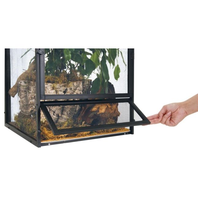 ZOOMED Terrarium ReptiBreeze Double Portes 91x46x91cm Aluminium Noir
