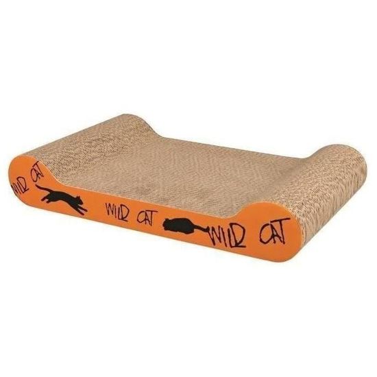TRIXIE Plaque Griffoir pour Chaton en Carton Forme Souris Blanc 35x2,5x29,5cm