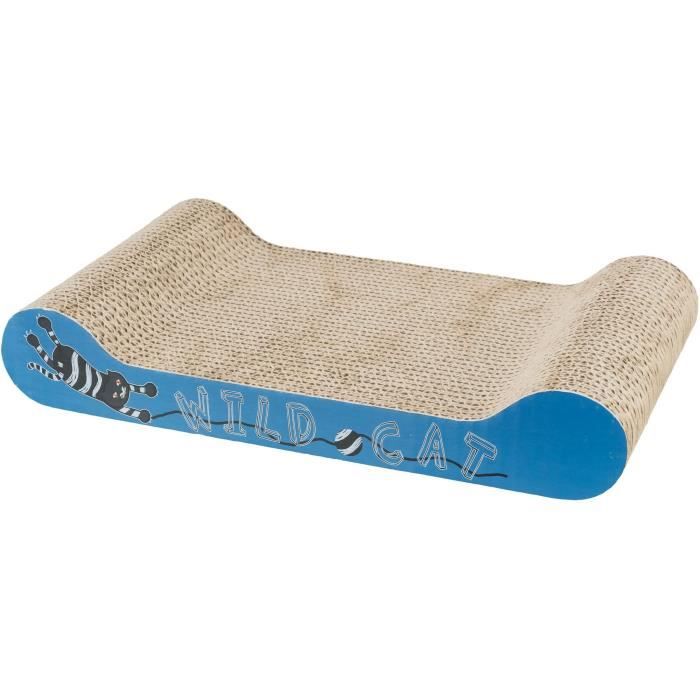 TRIXIE Plaque Griffoir pour Chaton en Carton Forme Souris Blanc 35x2,5x29,5cm