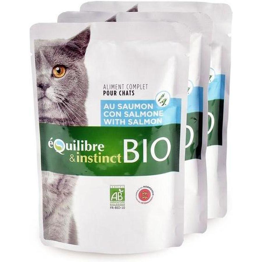 EQUILIBRE & INSTINCT Terrine pour chat adulte saumon légumes BIO 85g