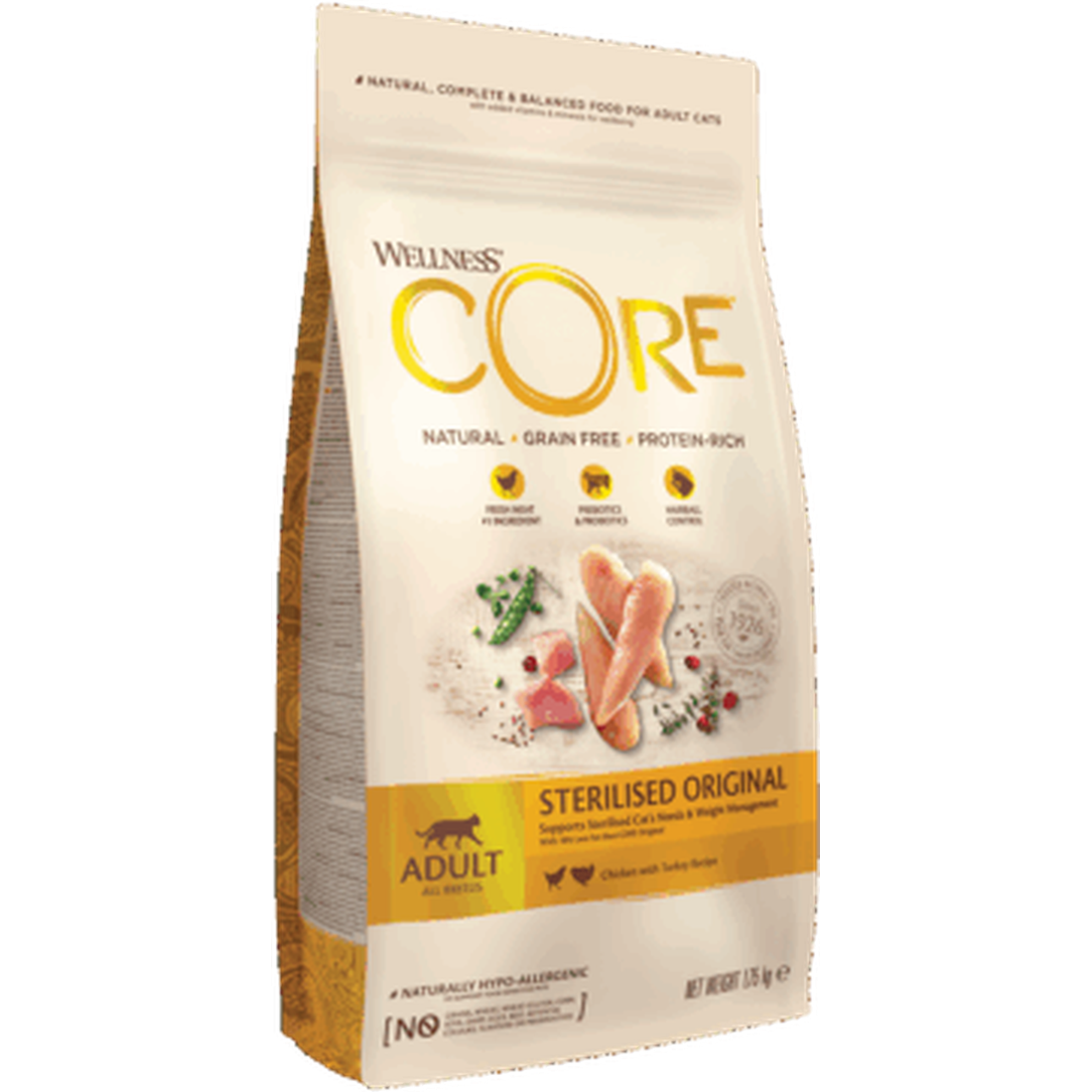 WELLNESS CORE Original Stérilisé Croquettes Chat Poulet & Dinde 1,75kg