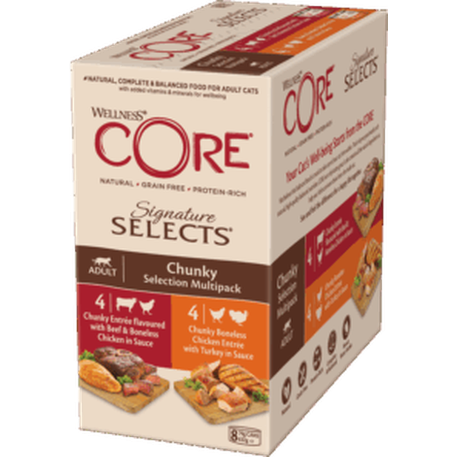 WELLNESS CORE Signature Selects Chat Sélection Tendre Morceaux 8x79g