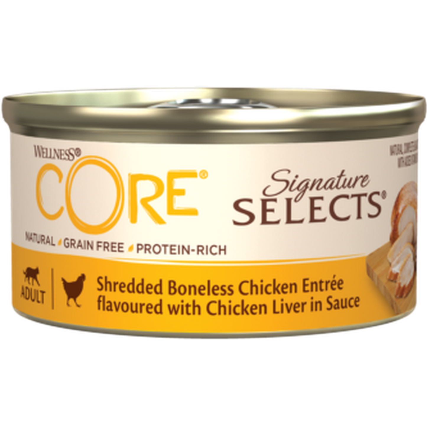 WELLNESS CORE Chat Signature Selects Nourriture humide Poulet Foie de poulet 79g
