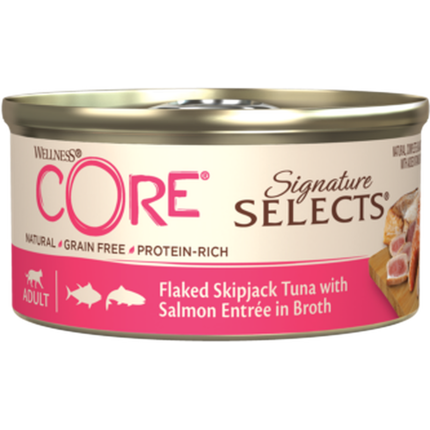 WELLNESS CORE Signature Selects Nourriture humide pour chat Thon Skipjack et Saumon 79g