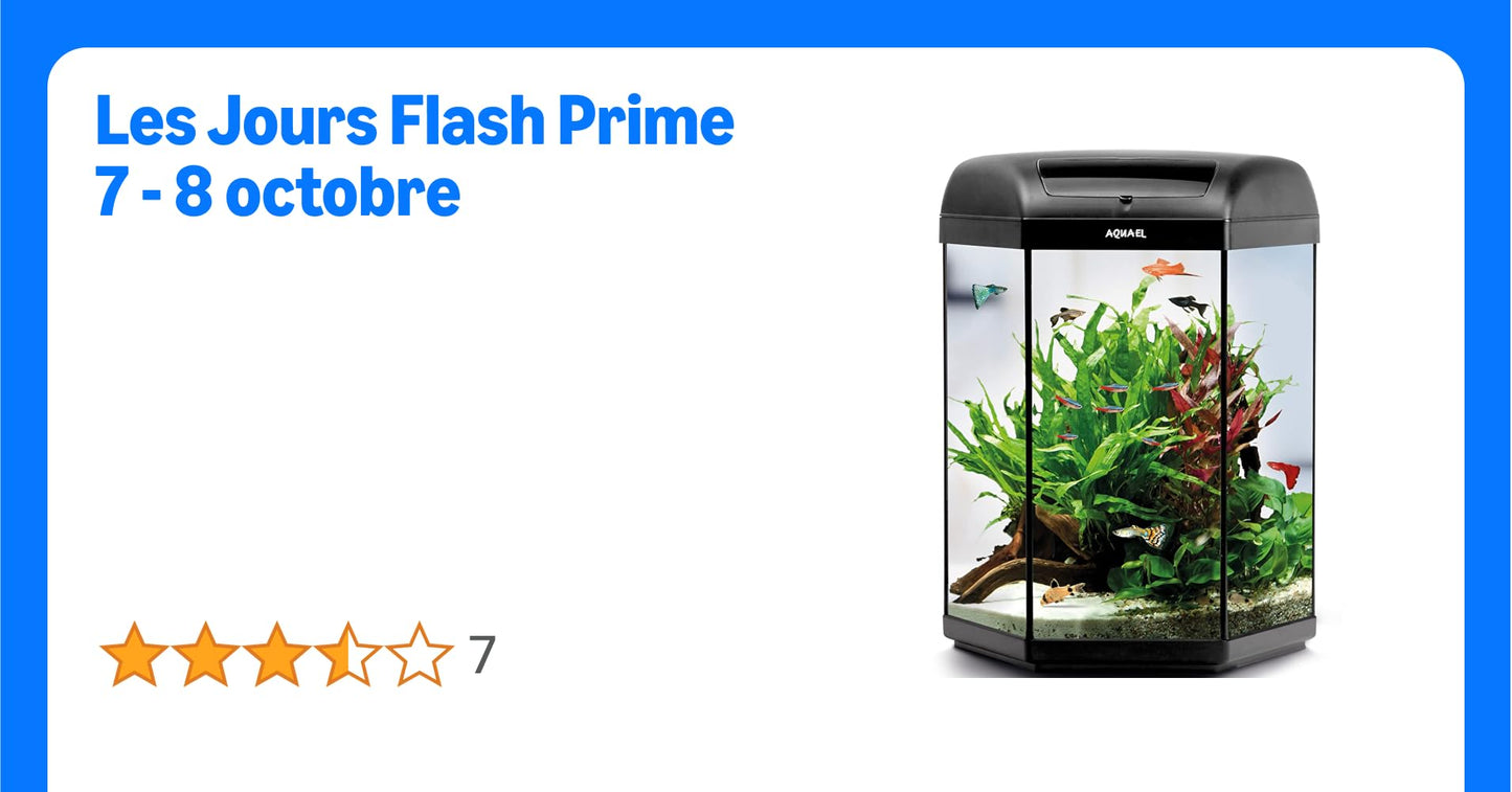 AQUAEL Aquarium HEXA SET D&N 60L LED Filtre Chauffe-eau Intégré