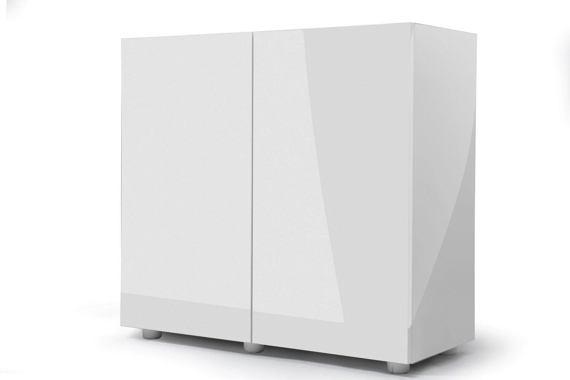 AQUAEL Meuble Glossy Cube Blanc 50x50x90 cm Portes Acrylique