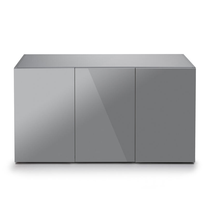 AQUAEL Meuble Glossy Cube Gris 50x50x90 cm Portes Acrylique Brillantes