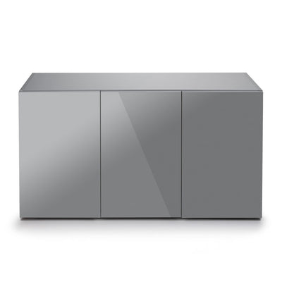 AQUAEL Meuble Glossy Cube Gris 50x50x90 cm Portes Acrylique Brillantes