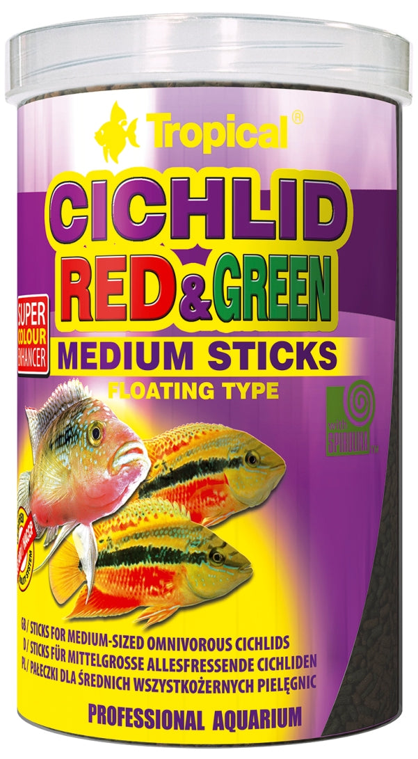 TROPICAL Cichlid Red & Green Medium Sticks 5L/1.8kg