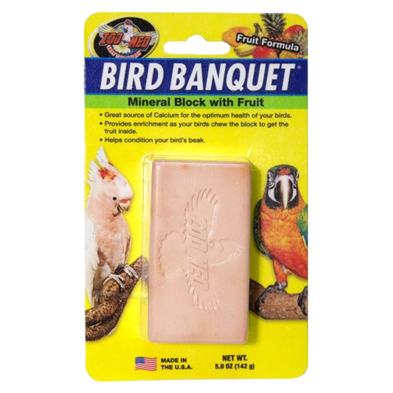 ZOOMED Bird Banquet Mineral Block with Fruit Small 1.25oz