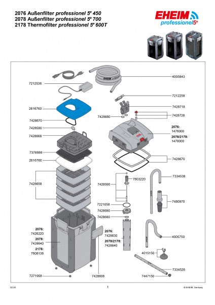 EHEIM MOTEUR EH PRO 5 WIFI 2078/2178 Moteur pour filtre externe professionnel WiFi