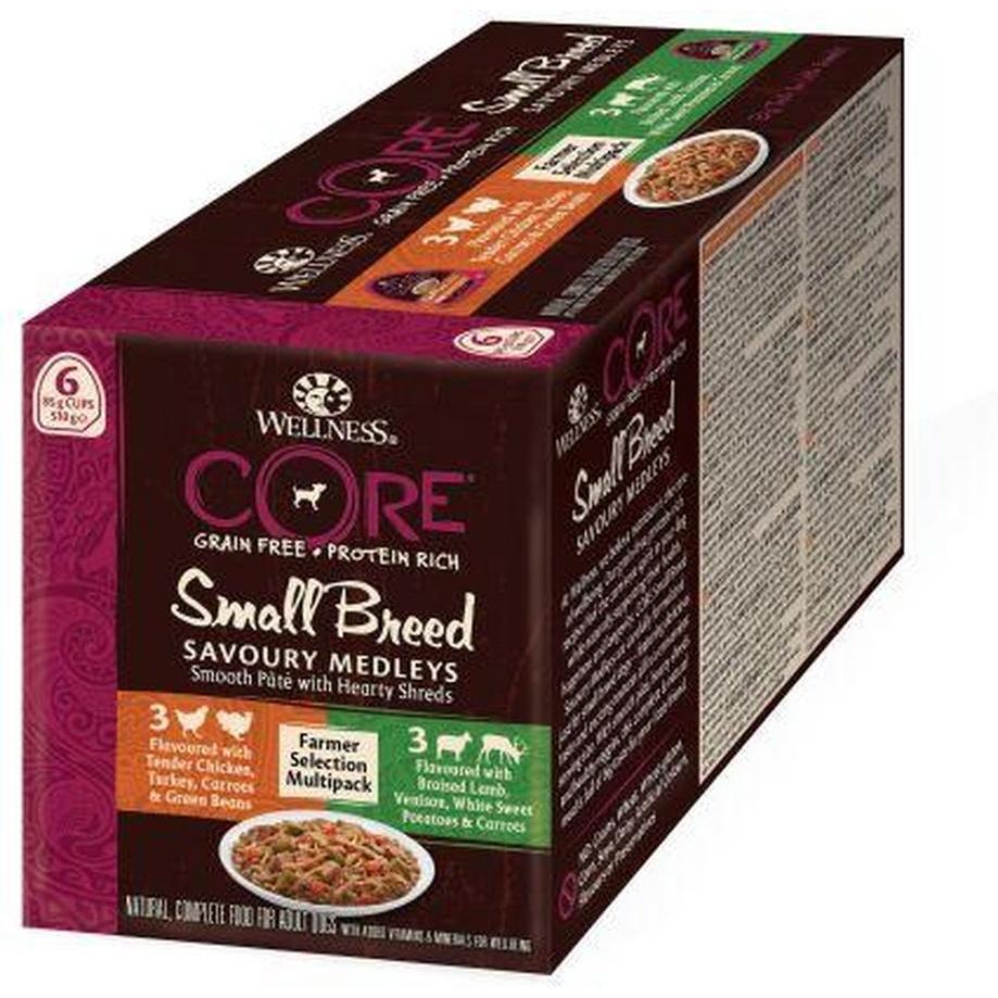 WELLNESS CORE Chien Savoury Medley Nourriture humide Poulet Boeuf Légumes 6x85g