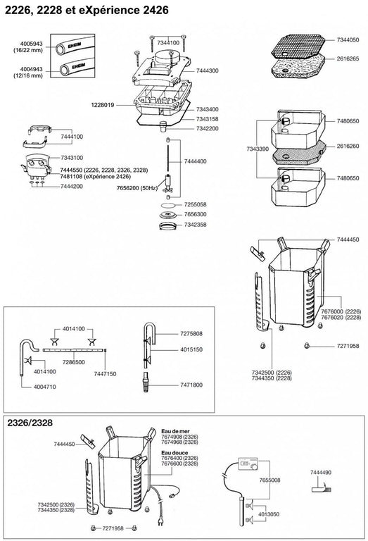 EHEIM Moteur EH 2226/2228/2326 Pièce de rechange pour filtre externe