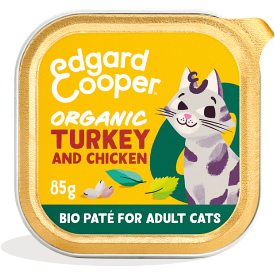 EDGARD COOPER Bio Chat Adulte Pâté Dinde et Poulet 85g
