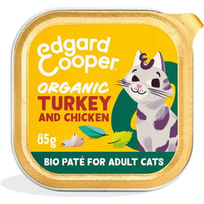 EDGARD COOPER Bio Chat Adulte Pâté Dinde et Poulet 85g